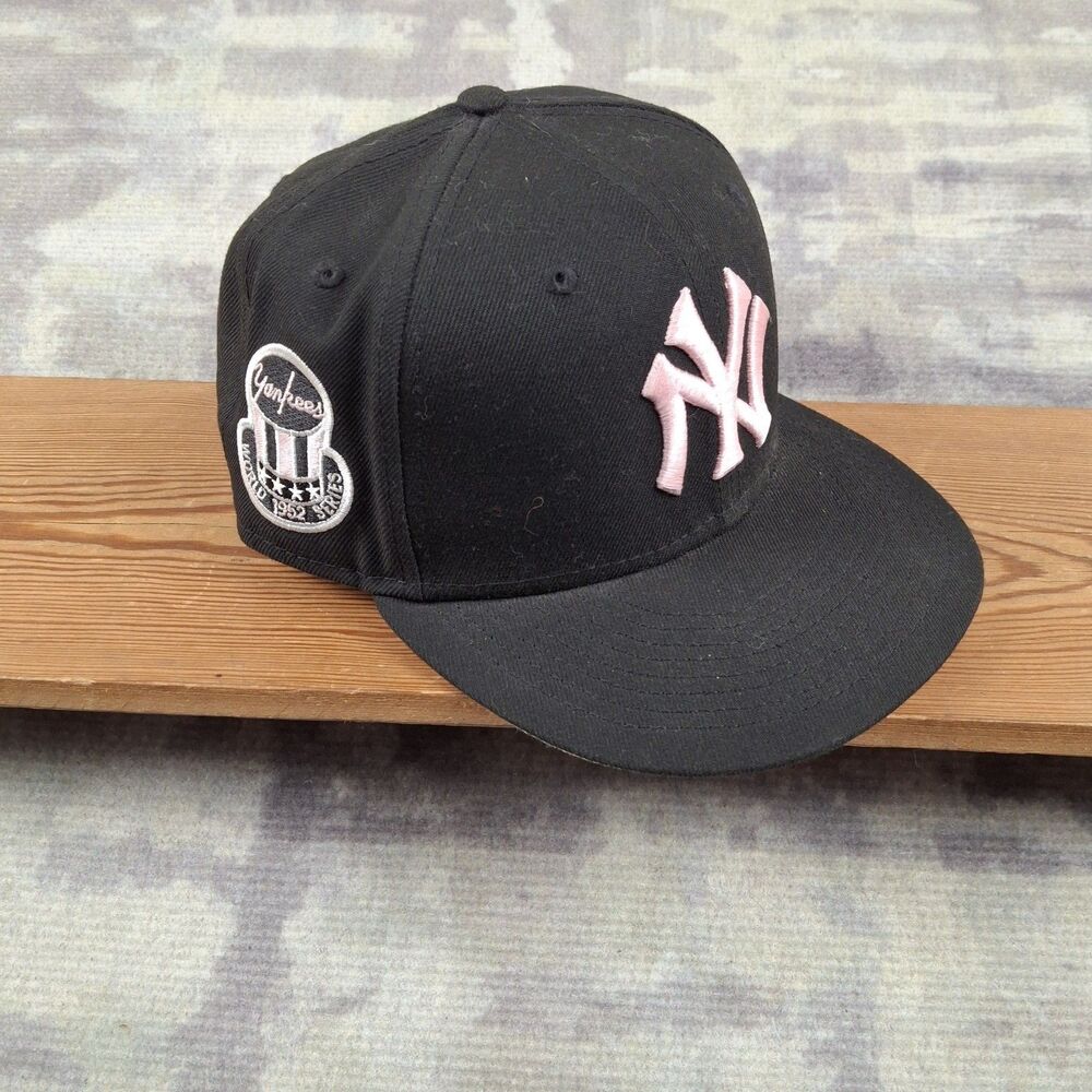 New Era 59FIFTY NY Yankees Hat 7 1/8 1952 World Series Side Patch Pink...